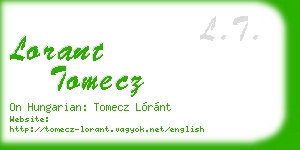 lorant tomecz business card