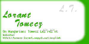 lorant tomecz business card